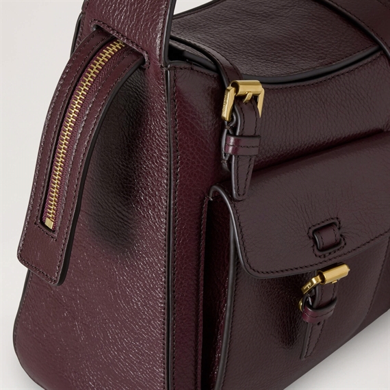 Mulberry Roxanne Shoulder Bag Oxblood High Shine Leather